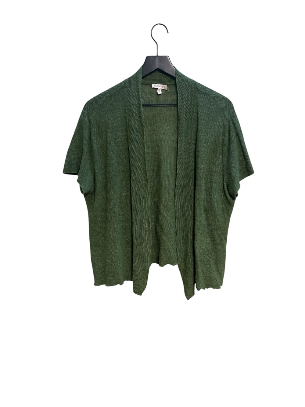 Eileen Fisher army green hemp knit sweater size XL